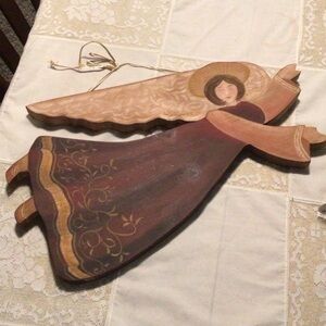 Wooden folk art angel